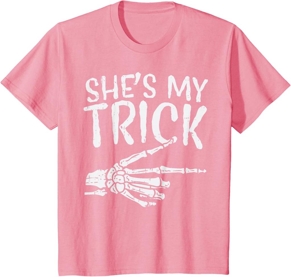Hes My TreatShes My Trick Skeleton Matching Couple Halloween TShirt Fun Unisex Unisex Spooky Season Halloween Tshirts