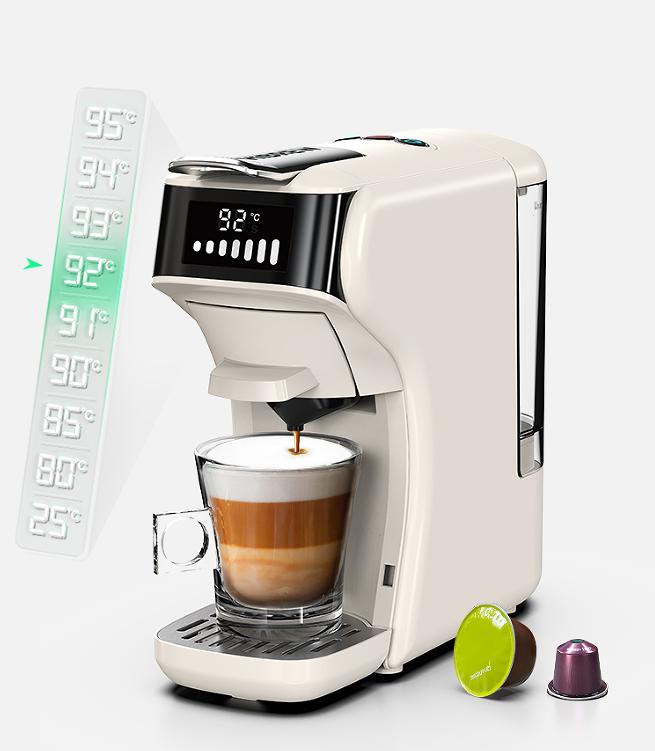 PSH1B-WH 1450W Espresso Machine 6-in-1 Capsule Coffee Automatic Hot/Cold Espresso 20Bar Cold Extraction Italian Coffee 600L Water Level Water