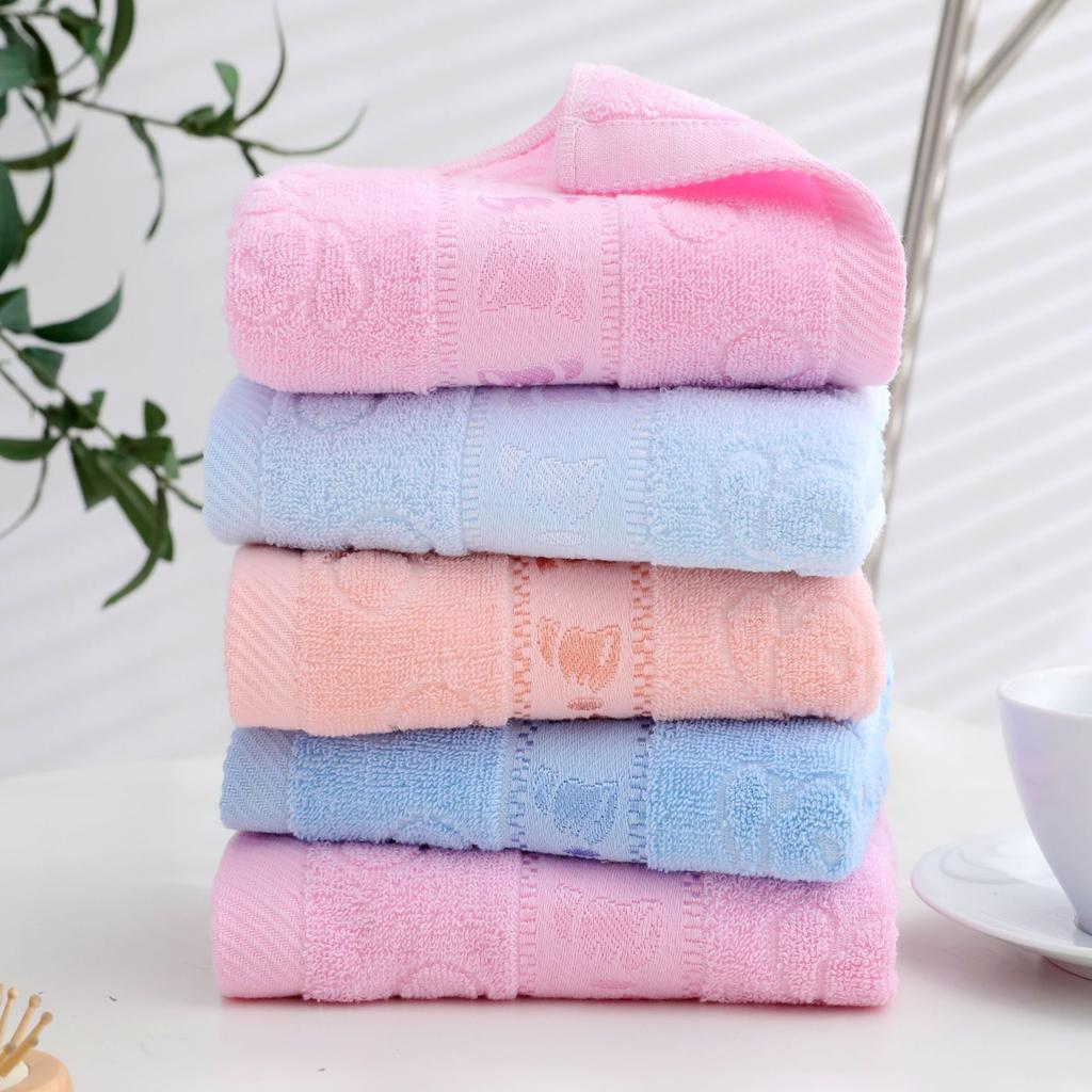 Solid Color Thickened Adult Face Wash Cotton Towel Super Soft Absorbent Cleansing