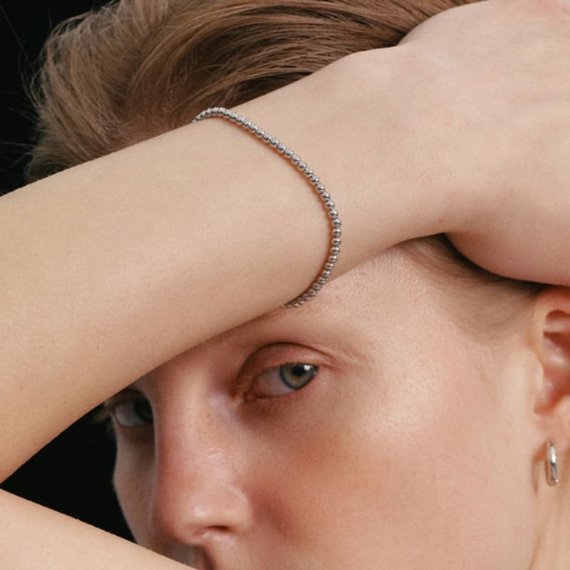 

LUNNE Silver 925 3mm Trace Ball Bracelet #LSB22 gold