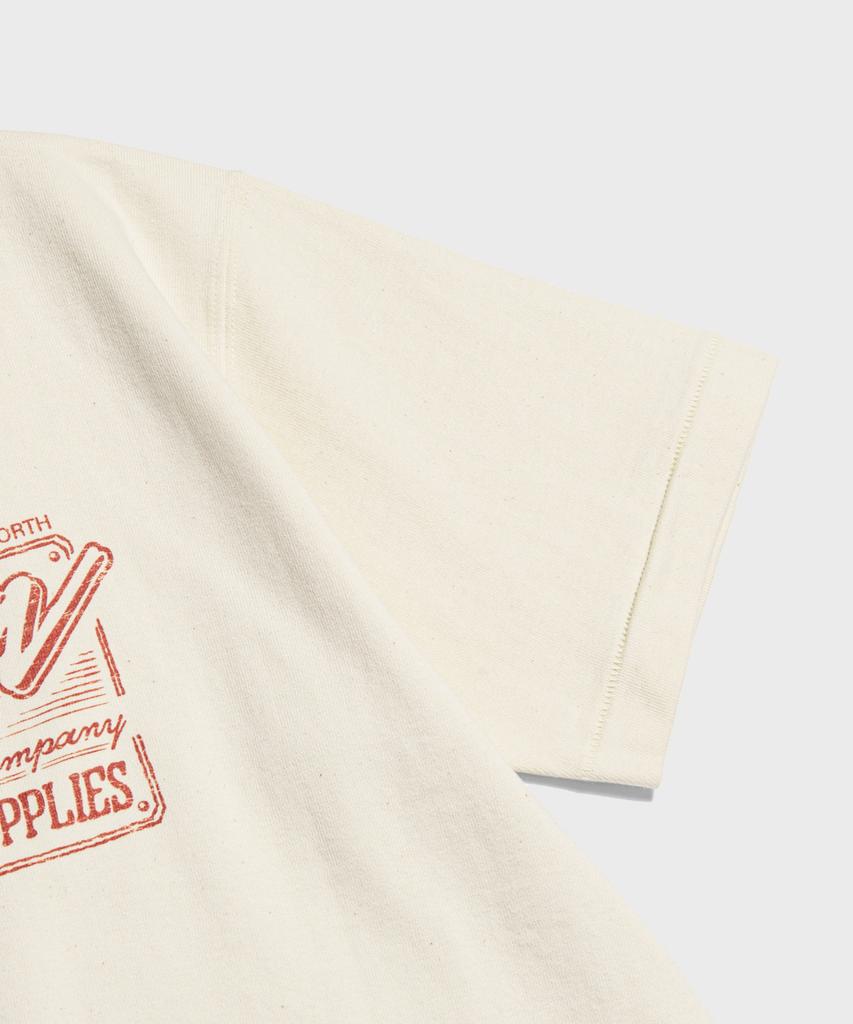 Beulonseun Vintage Signage Loopwheeled Graphic Tee Apricot