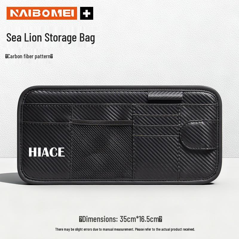Toyota Hiace Sun Visor Storage Bag & Card Holder for Car Interior Decor.