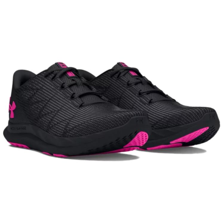 Under Armour Comfortable Non-Slip Low-Top Running Shoes Women sneaker Black Pink 3027006-004
