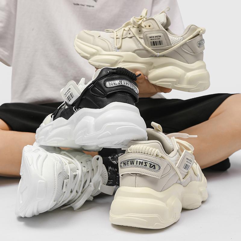 INS Hot Sales Chunky Sneakers Women Thick Sole Jogging Sports Shoes Men Mesh Breathable Platform Dads Shoes Male Walking Shoes