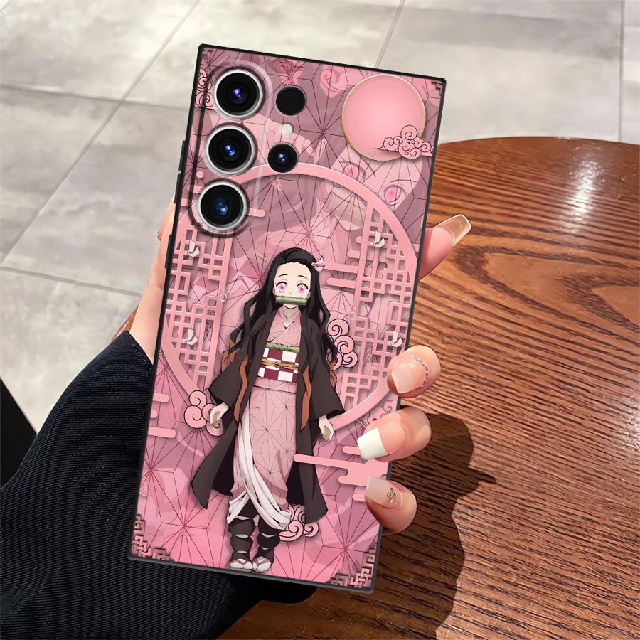 

Case for Samsung Galaxy S25 Edge S23 Ultra S24 Plus S21 FE S20 Black Soft Phone Cover Anime D-Demon S-Slayer Galaxy S24+