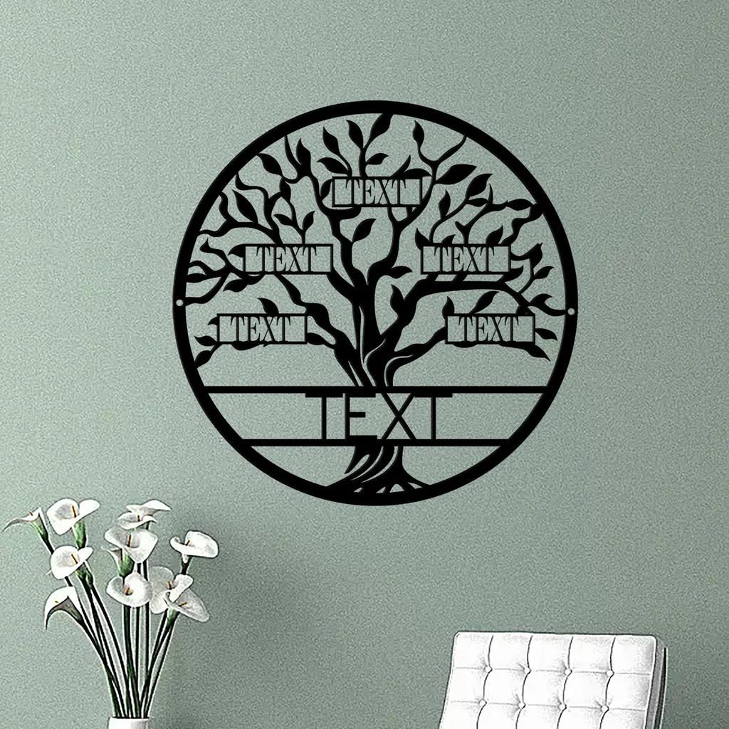 Individuelles Metallschild Familienstammbaum Wandkunst Dekoration