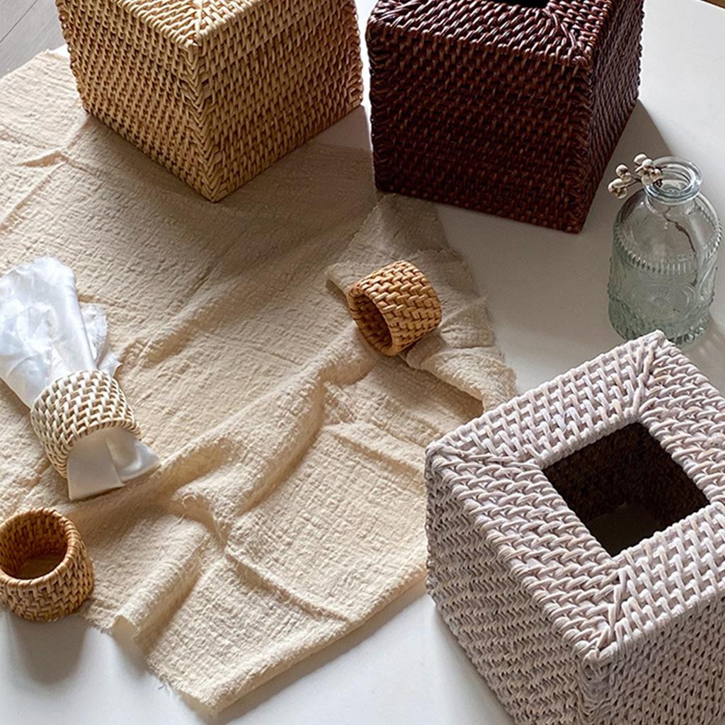 Napkin Holder for Elegant Table Decoration and Event Woven Rattan Napkin Rings Dinner Table Accessories for Party