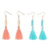 Bohemian Acrylic Bead Women Girls Tassel Hook Earrings Long Dangle Party Jewelry