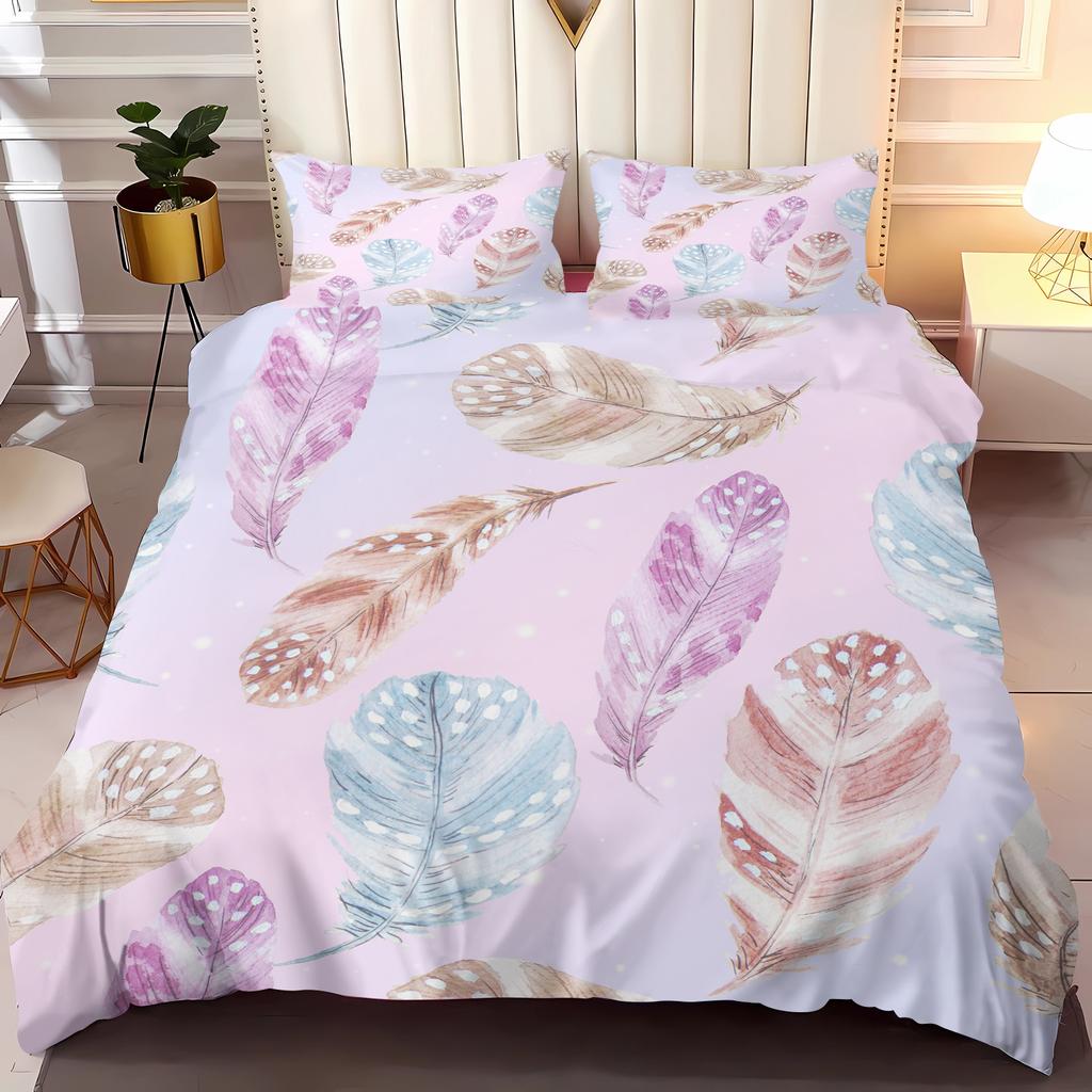 Dream Feather Dreamcatcher Duvet Cover Set Bedding Romantic Style Bedding Double King Size 3D Children'S Bedding Set