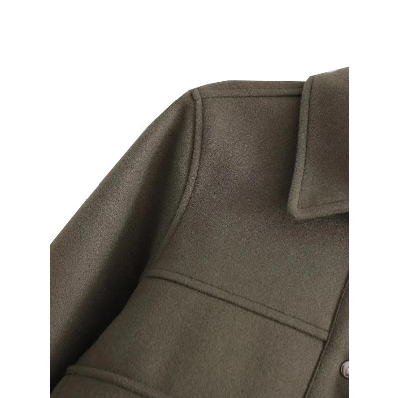 Women Jackets Button Down Turndown Collar Jacket with Pockets Bomber Coats Autumn Winter Women Solid Coat Streetwear Casual Female Outerwear Chic Tops