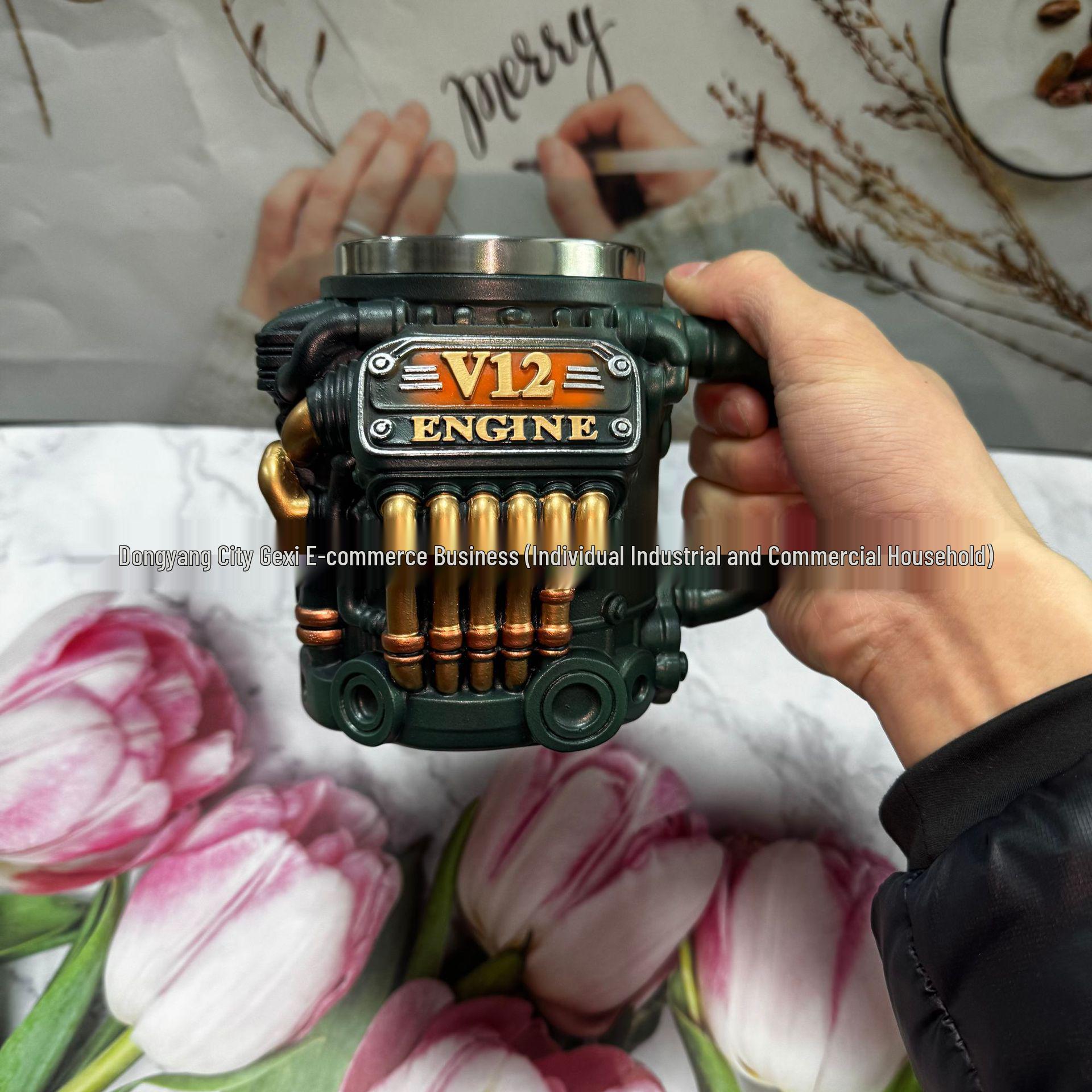 

Cross-Border F1 Engine Resin Mug with 304 Inner Liner 300ml