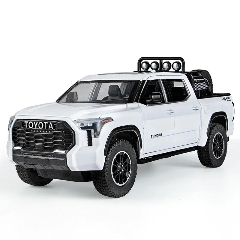 Zcawt5 Diecast 1:24 Scale ToYoTa Tundra Pickup Truck Simulation Alloy Die Cast Sound And Light Body Pull Back N Return Car Toy Gift