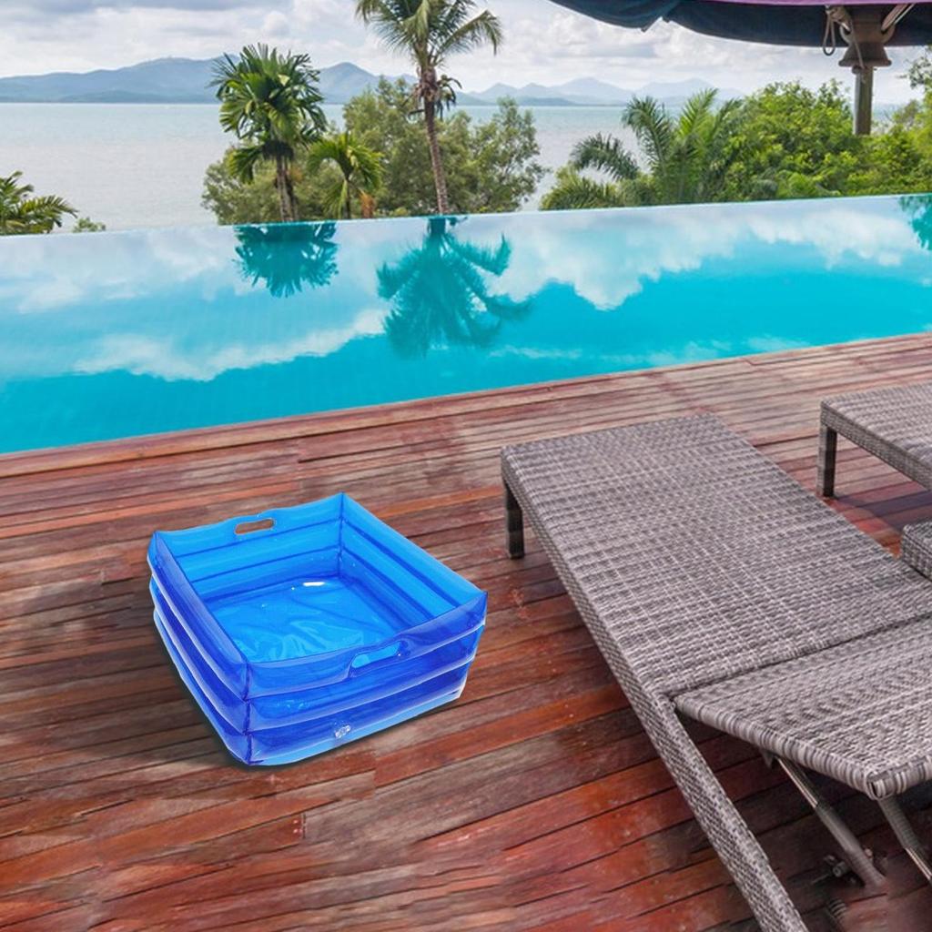 Portable Swimming Pool Footbath Bath Inflatable Multifunctional Foot Wash Basin Beach Camping Home Blue Foot Bath