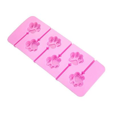 Stampo in Silicone per Lecca-lecca 3D a Forma di Zampa di Gatto Cane a 6 Fori Fai da Te Cioccolato Sapone Forme Stampo da Forno Strumenti per Pasticceria