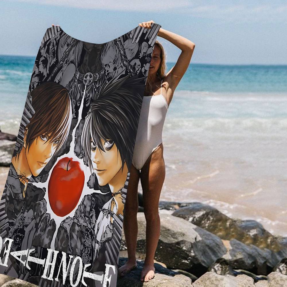 Classic Vintage Anime D-death N-Note Microfiber Blanket Quick Drying Beach Towels Oversized Printing Super Absorbent Pool Towel