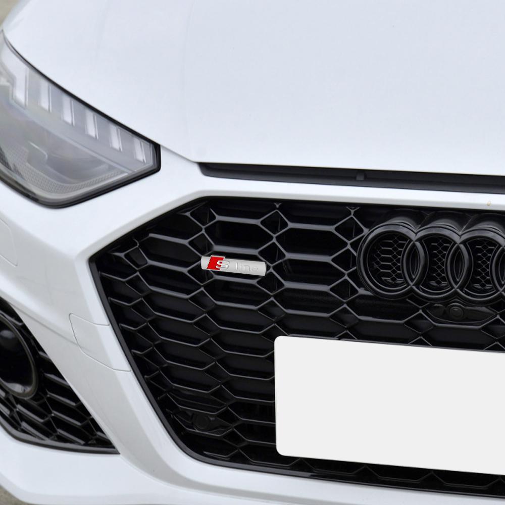 Auto Accessories Car SLINE Logo Front Grille Badge Body Trunk Decoration Sticker For Audi A1 A3 8P A4 B5 B6 B7 B8 A5 A6 C5 C6