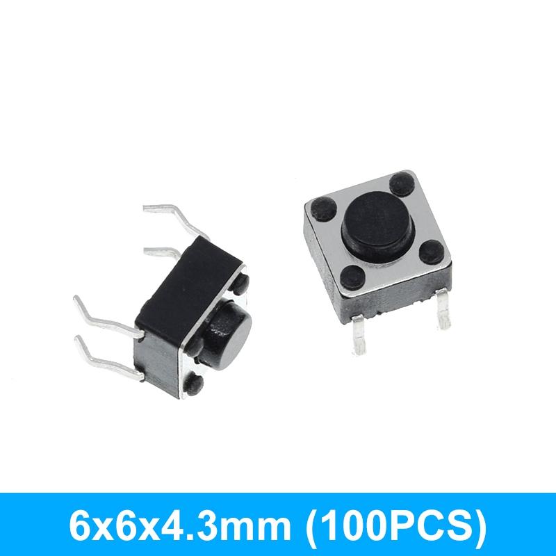 100/300pcs 6X6X5/4.3/5.5/6/7/8/9/10/13MM Tact Switch Push Button Switch 12V 4PIN DIP Micro Switch For TV/Toys/home use Button