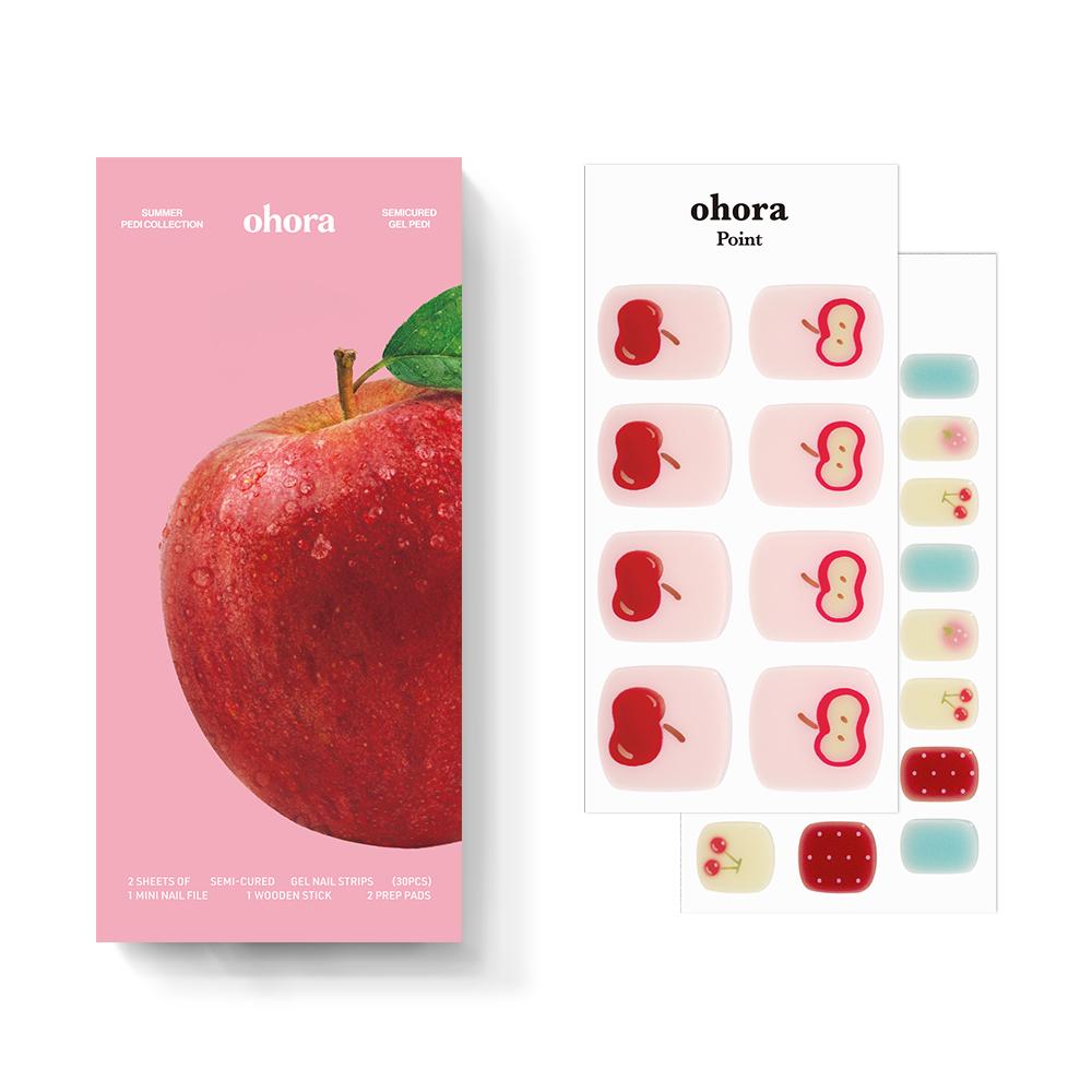 OHORA Pedi Gel Nail Strips Collection Glossy Summer Pedicure Nail Art Stickers (7 Types)