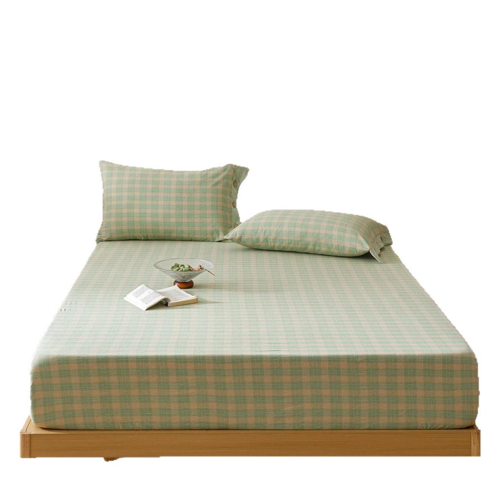 Cotton Fitted Sheet: Soft, Skin-Friendly, Moisture-Absorbing, Sweat-Wicking, Machine Washable Mattress Protector