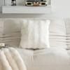 B032 Imitation Rabbit Hair Bubble Pile Pillow Autumn and Winter Solid Color Plush Living Room Sofa Cushion Pillow Cover
