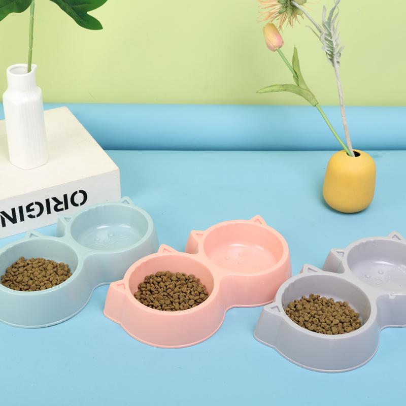 Boluri Duble Protejează Coloana Cervicală Apă Potabilă Vas pentru Mâncare Anti-lovire și Anti-alunecare Bol pentru Mâncare de Pisici Produse pentru Câini și Pisici