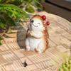 Funny Hedgehog Fishing Ornament Cute Hedgehog Statue Creative Mini Hedgehog Figurine  Aquarium