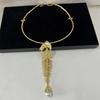 Retro Alloy Big Fish Bone Pendant Exaggerated Choker Necklace Women Novelty Design Collar Necklace Jewelry Accessories Gift