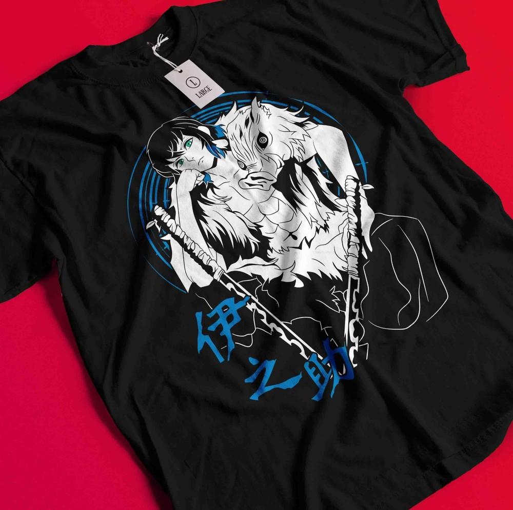 

Demon Slayer Shirt Inosuke Tshirt Zenitsu T-Shirt Muzan Tanjiro Doma Kokushibo BB1592 L