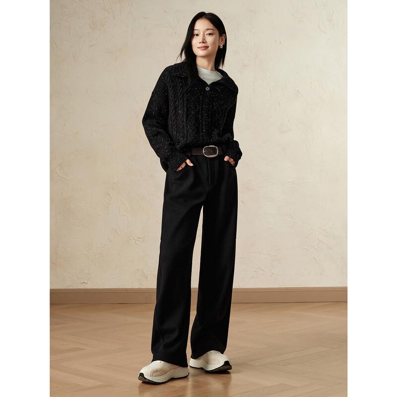 JIUZI Annakol Women's Warm Wide-Leg Casual Pants