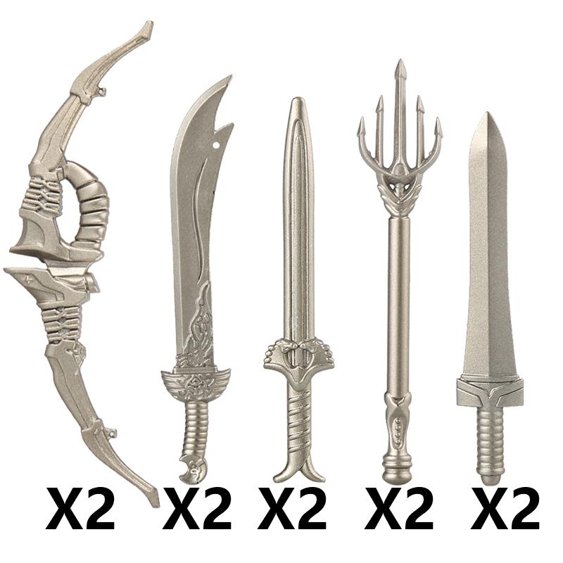 MOC Medieval Building Block Soldier Figure Weapon Accessories Battle Axe Bow Arrow Sword Sheath Shield Assembly Puzzle Brick Toy