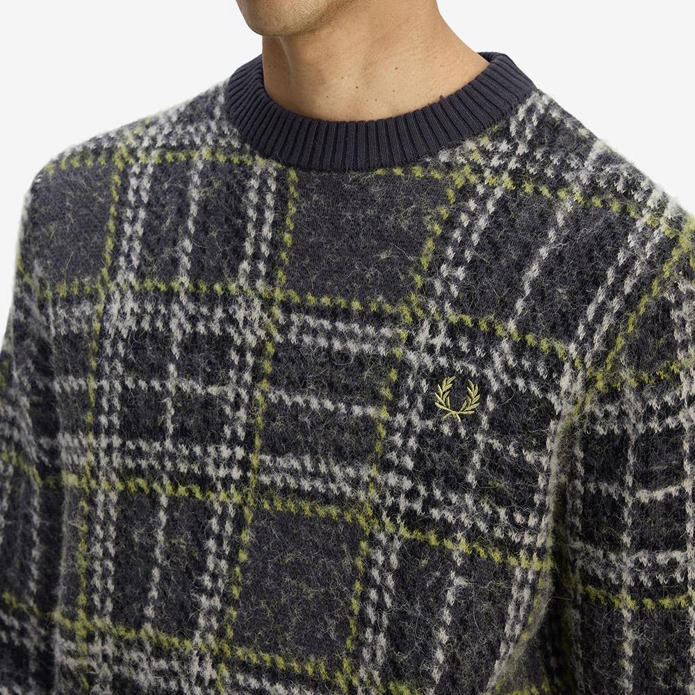 Fred Perry [Sharp] Brushed Tartan Knit - Anchor Grey Afpm2531552-297