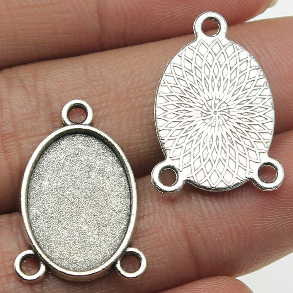 10pcs Fit 13x18mm Oval Glass Cabochon DIY Oval Cameo Cabochon Pendant Base Setting For DIY Jewelry Making