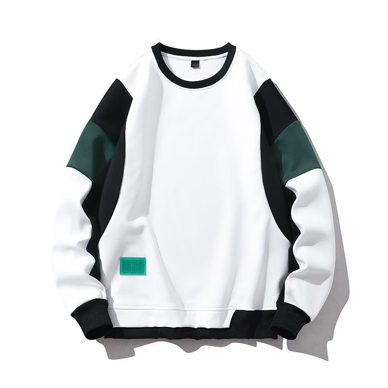 Spring Splicing Sweater Men's American Retro Simple Classic Contrasting Color Design Sense Long Sleeves