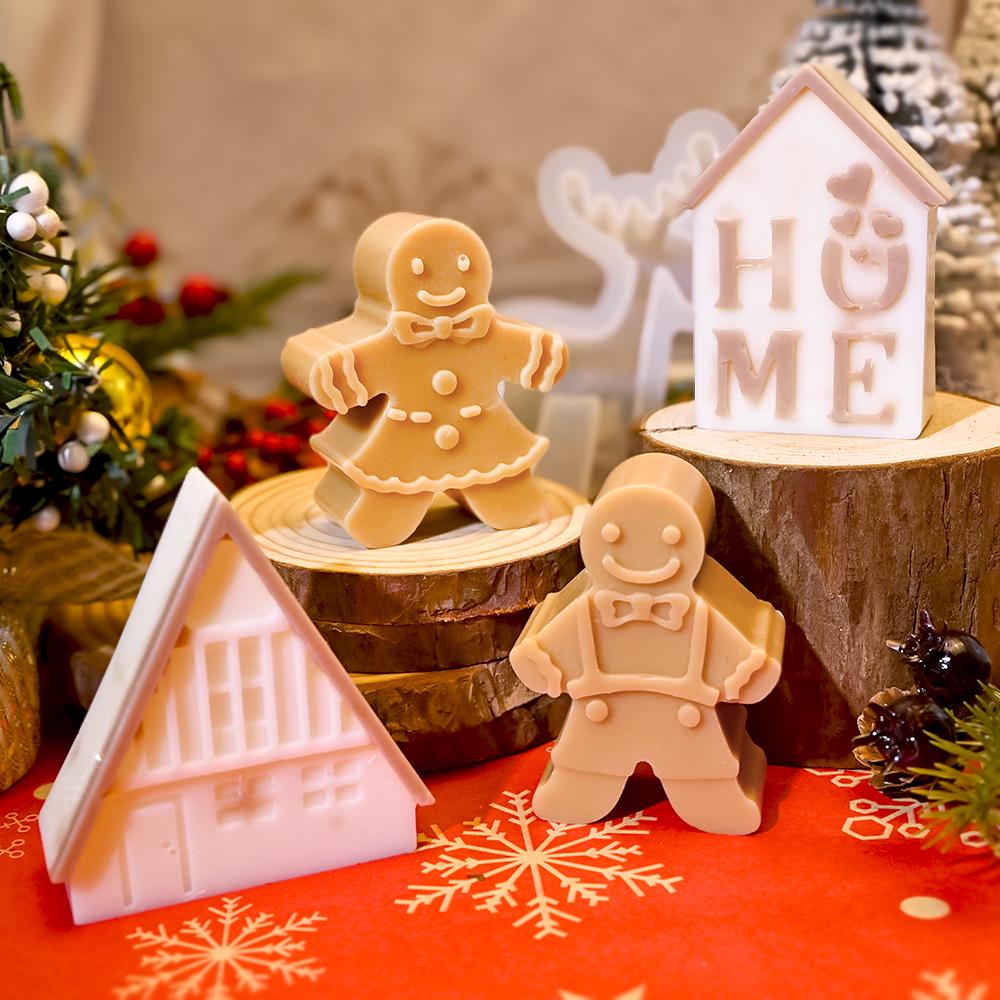 DIY Weihnachten Aromatherapie Gips & Silikonform: Hirsch, Lebkuchenmann-Ornamente, Fondant, Kerzen- & Kuchenform