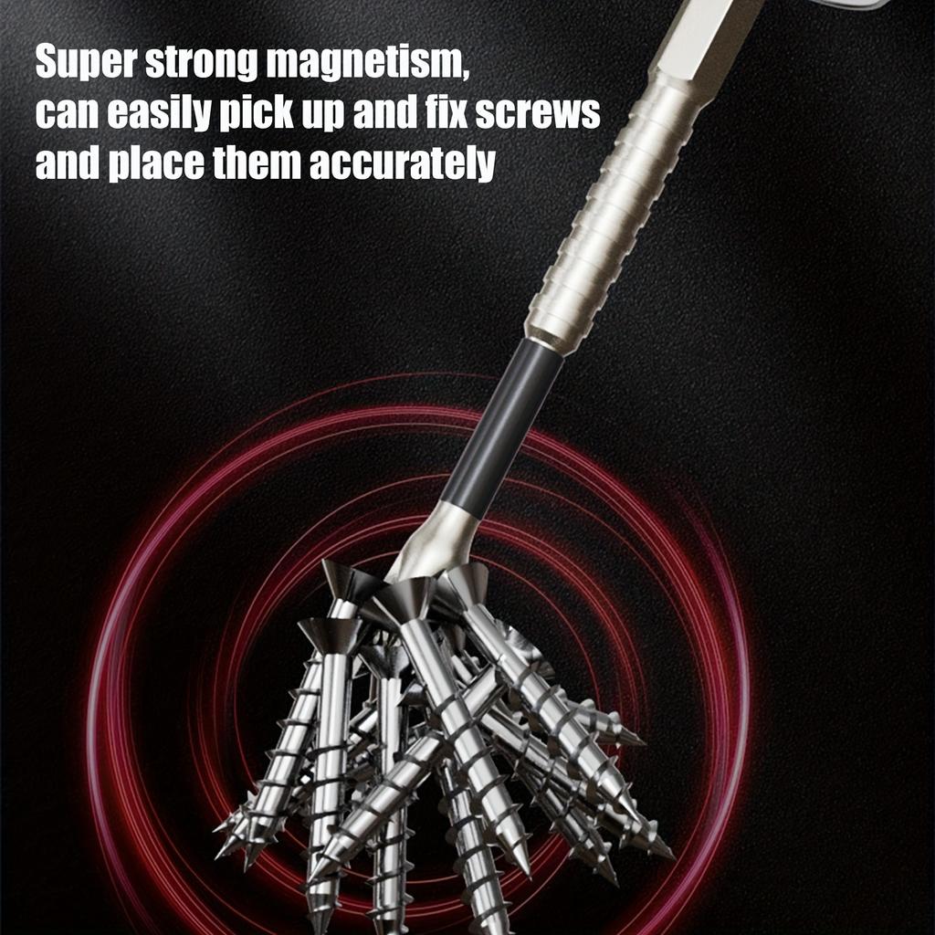 5pcs Multi-Function Screwdriver with Anti-Slip Cross Head, Metal, Durable, Magnetic, No Assembly Required, for Wood, Plastic, Glass, Carpet, Office