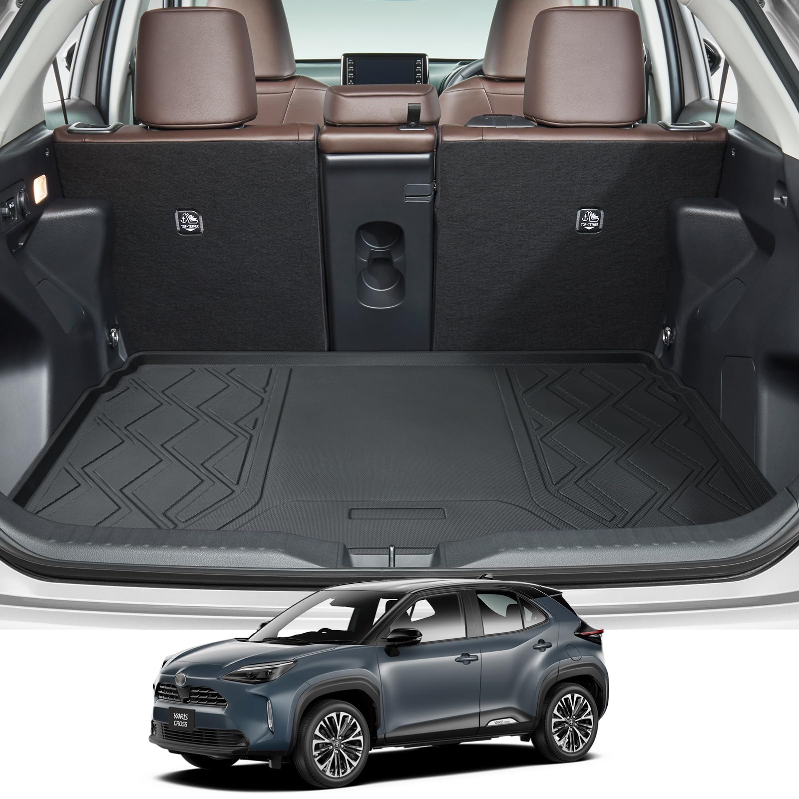 

LANGBEAN Toyota Yaris Cross Багажник 3D Водонепроницаемый TPE Легкие и Индивидуальные Детали Интерьера для Yaris Cross Коврик, Нескользящий Коврик, Установка,