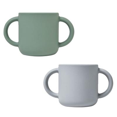 Lalabee Silicone Baby Cup 2-piece Set, 03 Green, 04 Gray, 1 Set, Popular Korean Parenting Items