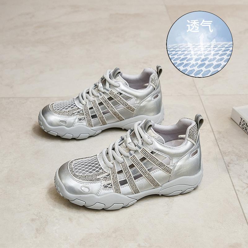 Inner height increase hollow sandals dad shoes women's spring new sports shoes casual shoes German training shoes Forrest Gump shoes