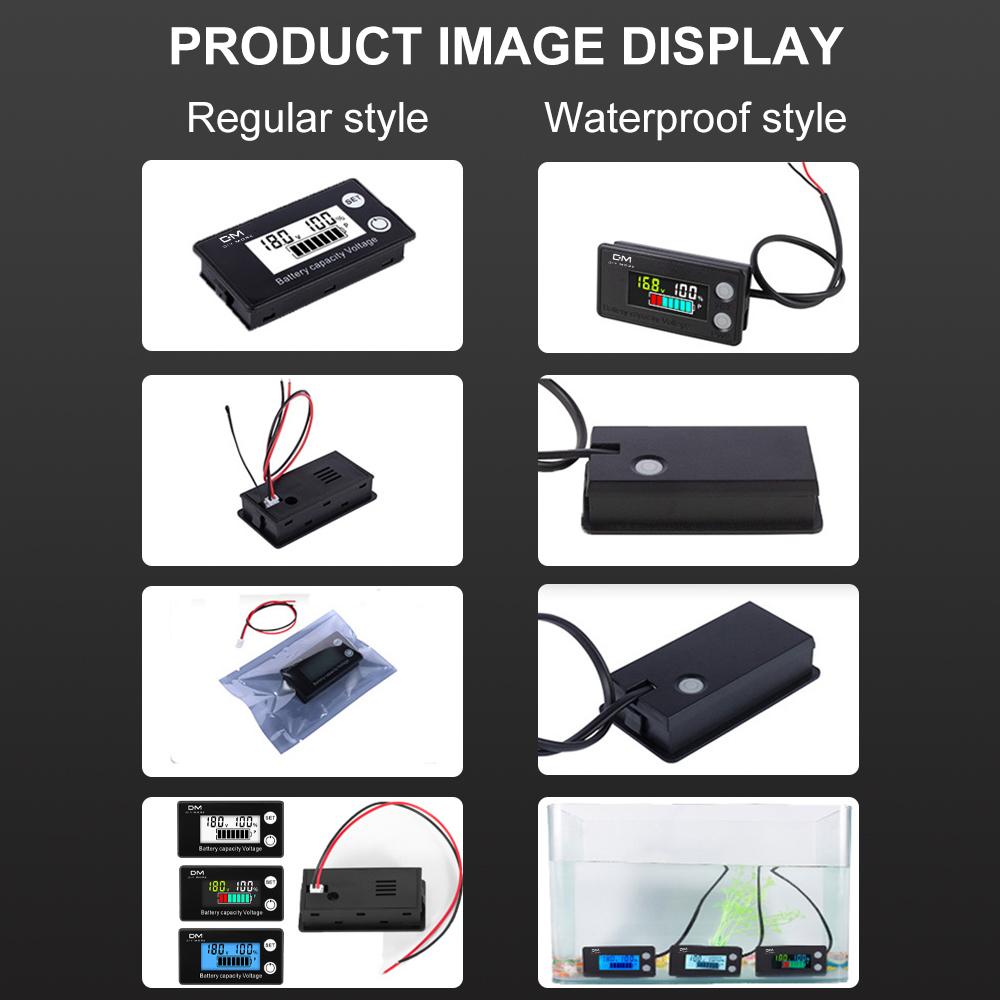 DC8-111V Battery Capacity Indicator LCD Digital Electricity Meter Lead-acid Lithium LiFe PO1 Voltage Tester for Car Motorcycle
