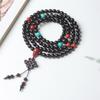 Small-Leaf Rosewood Buddhist Beads Bracelet - 0.8 Multiloop for Men & Women