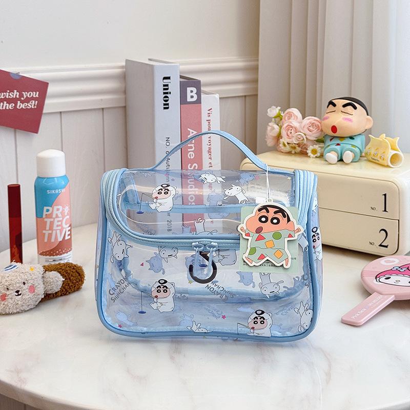 Косметички Крейон Шин-чан Органайзер для косметики в дорогу Мультяшный Шин-чан Сумка-косметичка Водонепроницаемые сумки для хранения Прозрачная сумка для стирки