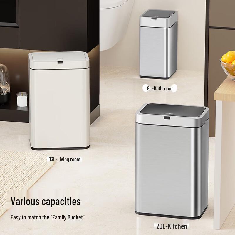 CCKO 9L Smart Sensor Papperskorg i Rostfritt Stål