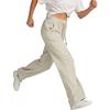 Women's Loose Fit Wide Leg Drawstring Waist Pants with Pockets Casual Straight Leg Trousers for Everyday Wear