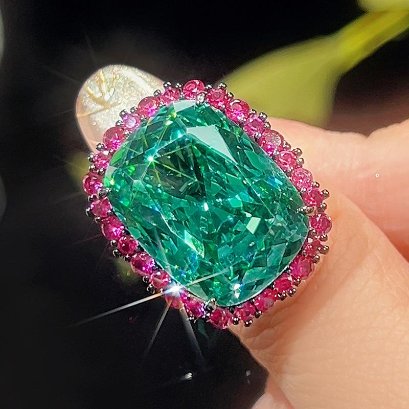 Jewelry Copper Bottom Gold Plated Simulation Bird'S Nest Chepala Green Black Gold Set Women'S Stone 15 * 20