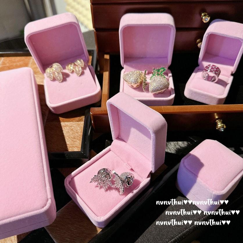 Hair Delivery, North Nose Pink Packaging Box, Velvet Jewelry Box, Storage Ring, Necklace, Earrings, Jewelry Set Box, Gift Giving.