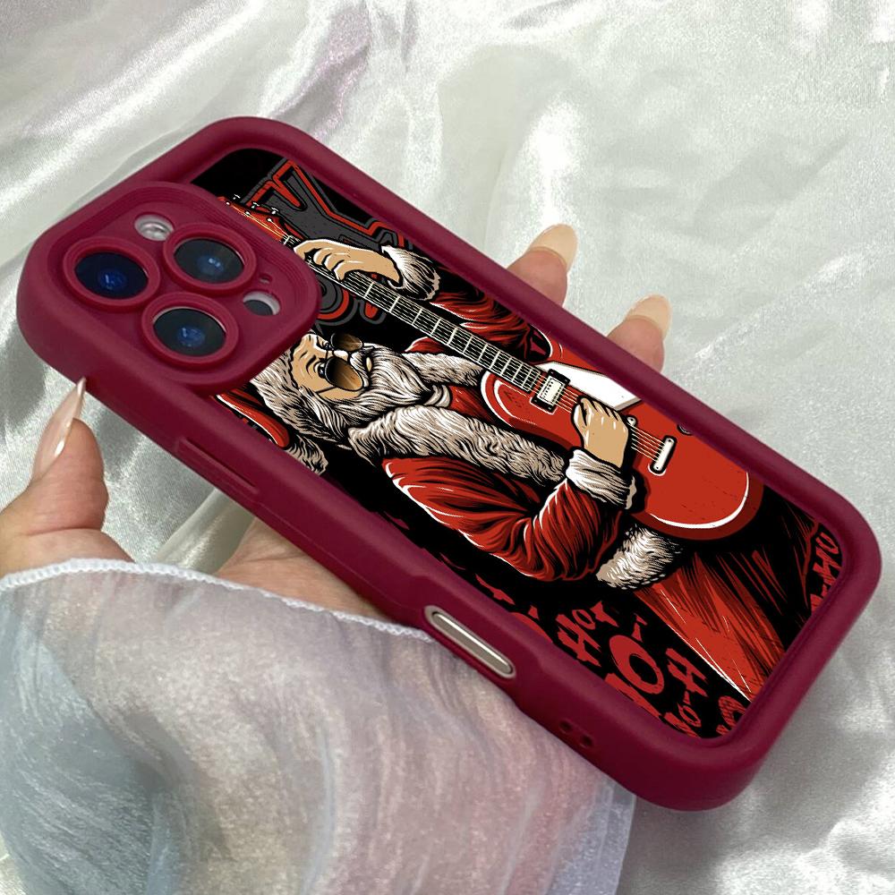 JT470 Santa Claus Let's Rock for iPhone 17 16 15 14 13 Pro Max Samsung S26 S25 Ultra A17 A07 A56 A16 Xiaomi 15T Redmi 15c 14C Soft Case