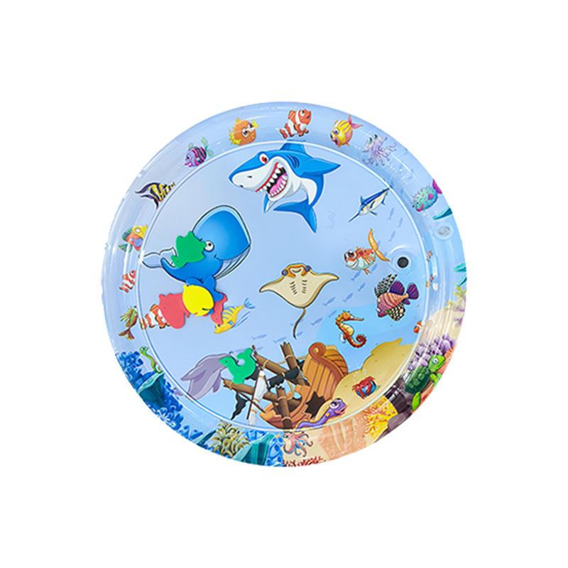 Cartoon Round Inflatable PVC Ice Pad for Cats & Dogs - Scratch-Resistant, Water-Injectable & Thickened