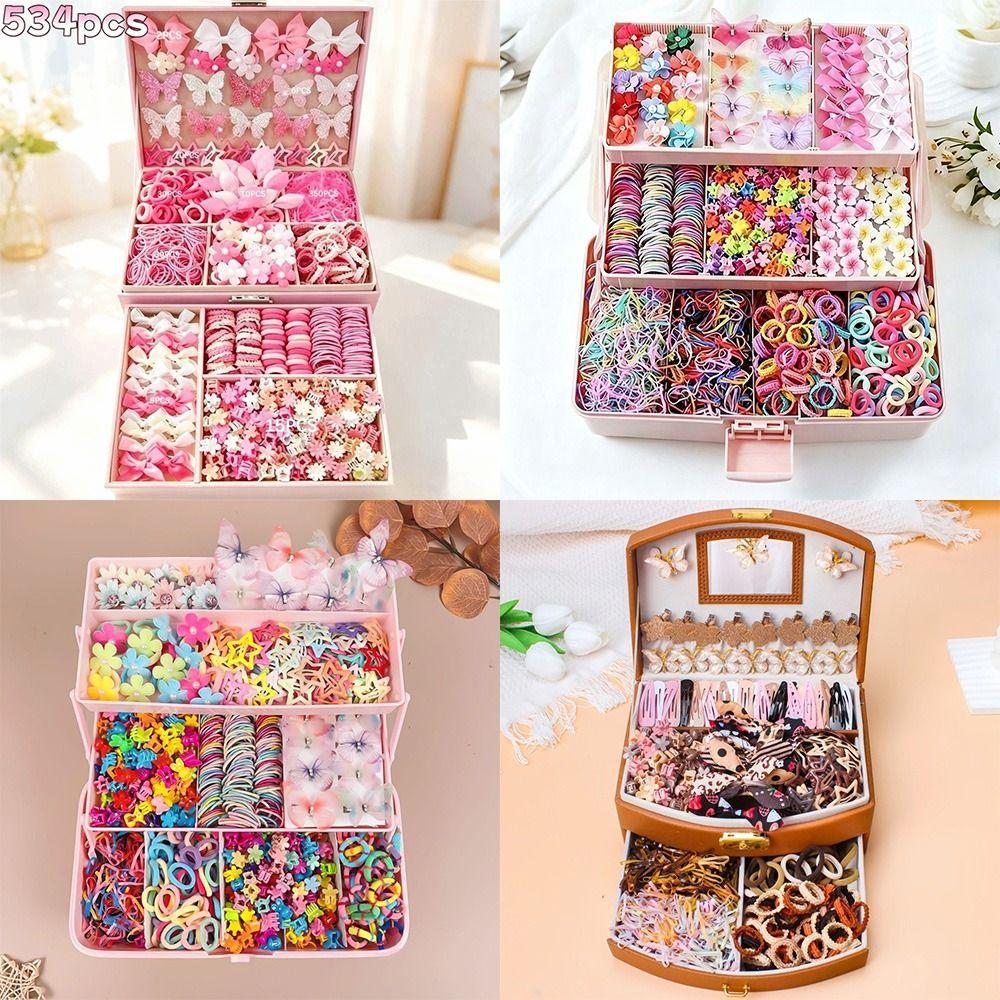 Elastic Girls Hair Accessories Set Lightweight Hair Ties Set New Hair Clips Set Kids Hair Styling