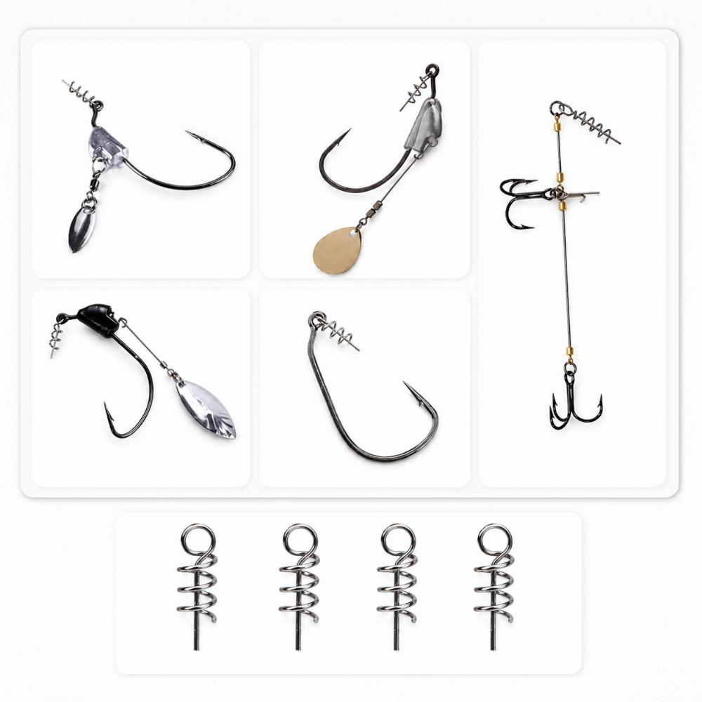 200PCS Silver Lure Screw Spring Twist 15mm Length Lure Screw Springs  Saltwater Fishing