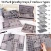 Ulele 14 Pack Jewelry Trays Organizer Velvet Stackable Jewellery Drawer Organiser Tray Insert Divided Storage Box Display Tray,R